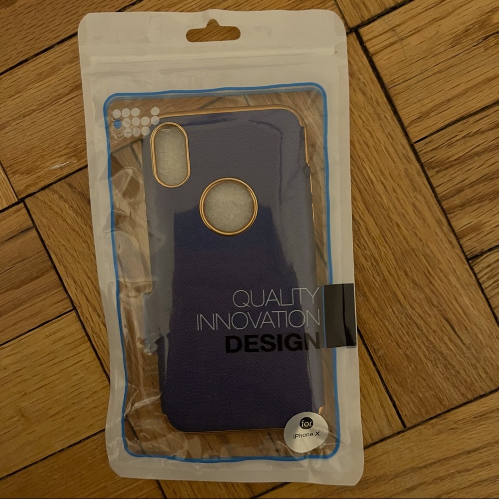 iPhone X - Navy & Rose-gold Phone Case